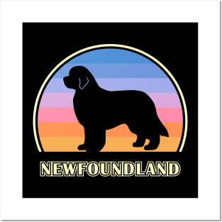 Newfoundland Vintage Sunset Dog Posters and Art